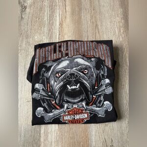 VTG 2003 Harley Davidson Bulldog Dog Graphic T-shirt Virginia Size XL 2XL